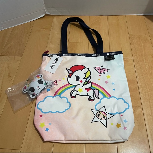 NWT tokidoki lesportsac rainbow unicorn daily tote - Picture 4 of 9